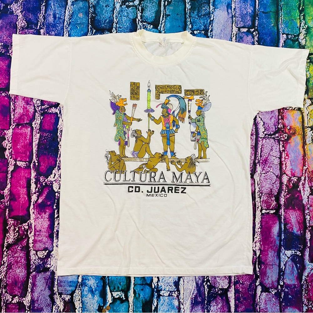 Vintage Mayan culture Co Juárez Mexico single stitched size Medium